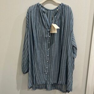 Doen Jo Dress in Indigo Stripe
